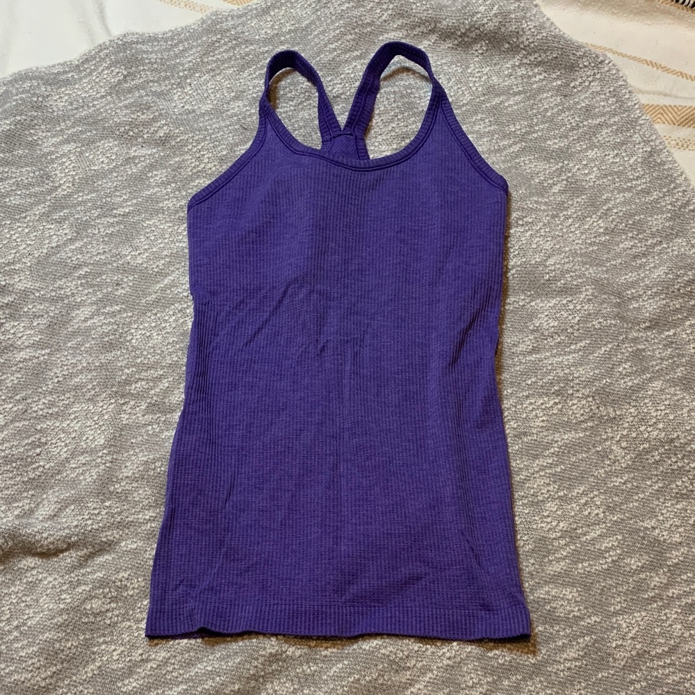 lululemon athletica Purple Ribbed Racerback Tank Top